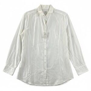 NWT! Jill McGowan White Button Up Shirt Sz XL Office Business Professional